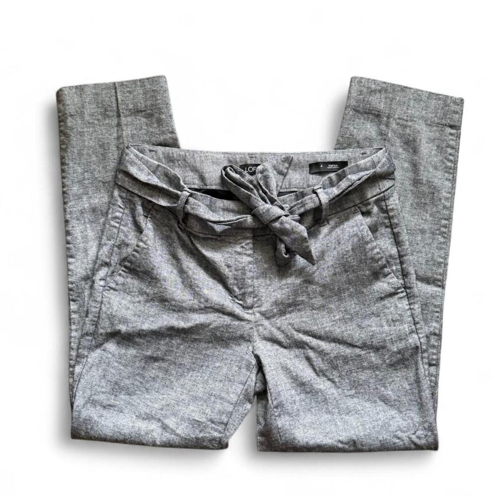 Y2k sirencore office chic grey cropped capri trousers Loft size 4 30" waist